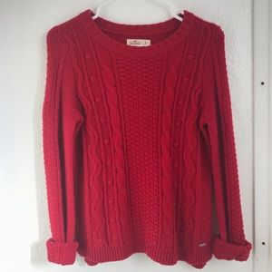 Hollister red knit sweater